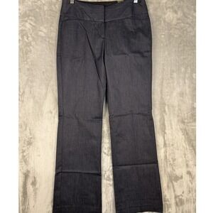 Express Editor Wide Waistband Flare Low Rise Pants Size 4R Dark Wash